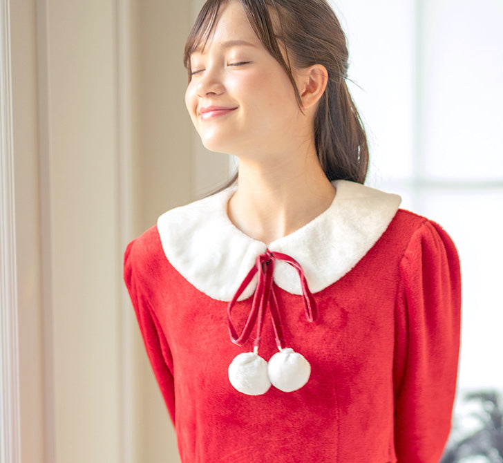 キャサリンコテージ Catherine Cottage ぽんぽん付きサンタワンピース （レッド[RED]） レッド[RED]