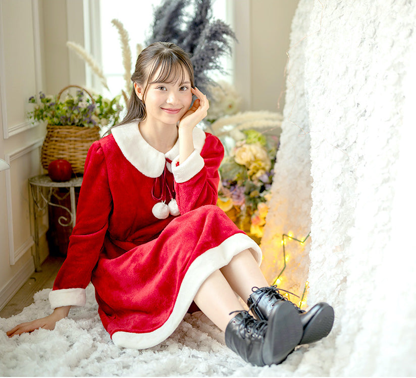キャサリンコテージ Catherine Cottage ぽんぽん付きサンタワンピース （レッド[RED]） レッド[RED]
