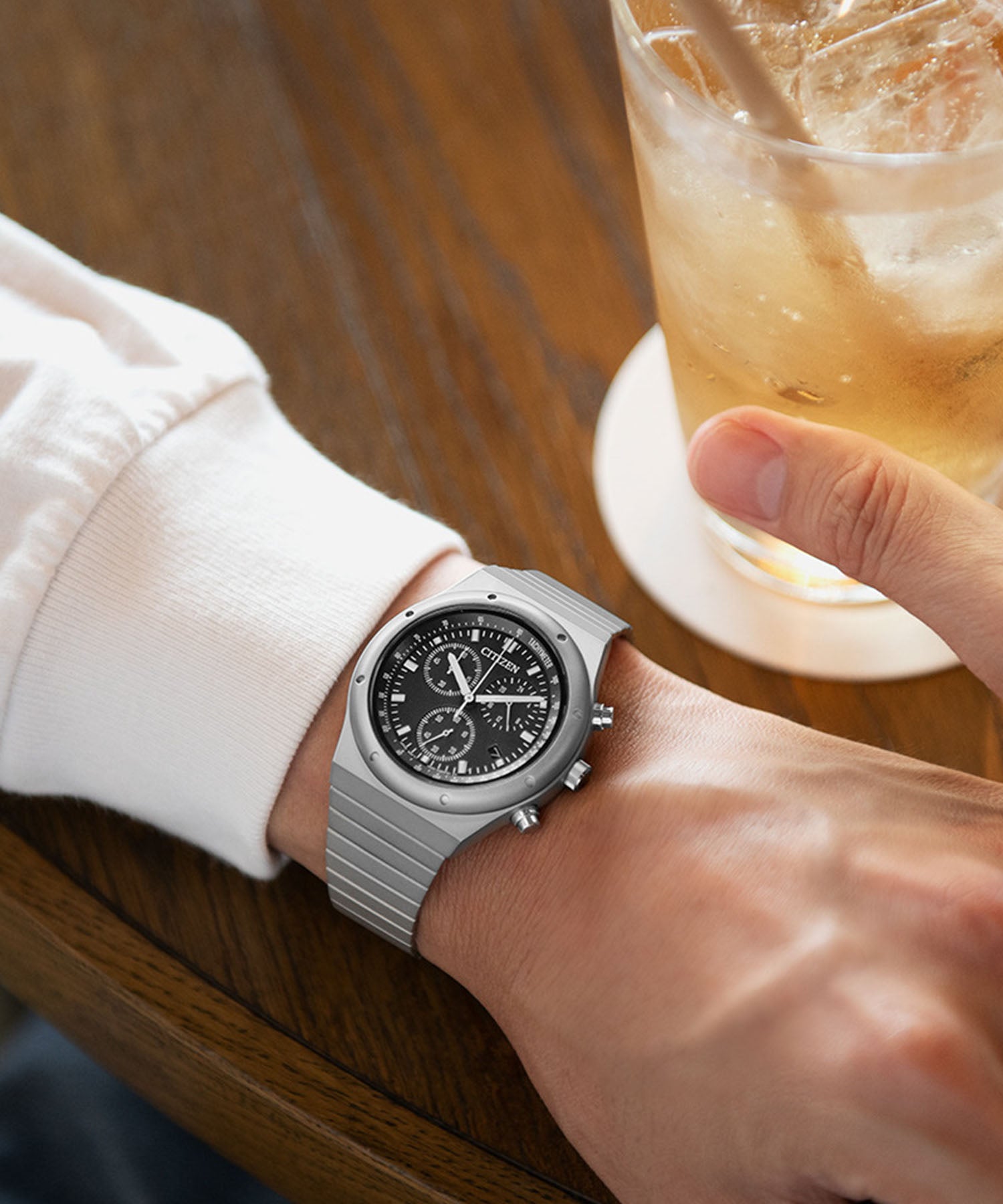 シチズンレコードレーベル CITIZEN COLLECTION RECORD LABEL RECORD LABEL エコ・ドライブ 1984 chronograph 特定店取扱いモデル ブラック
