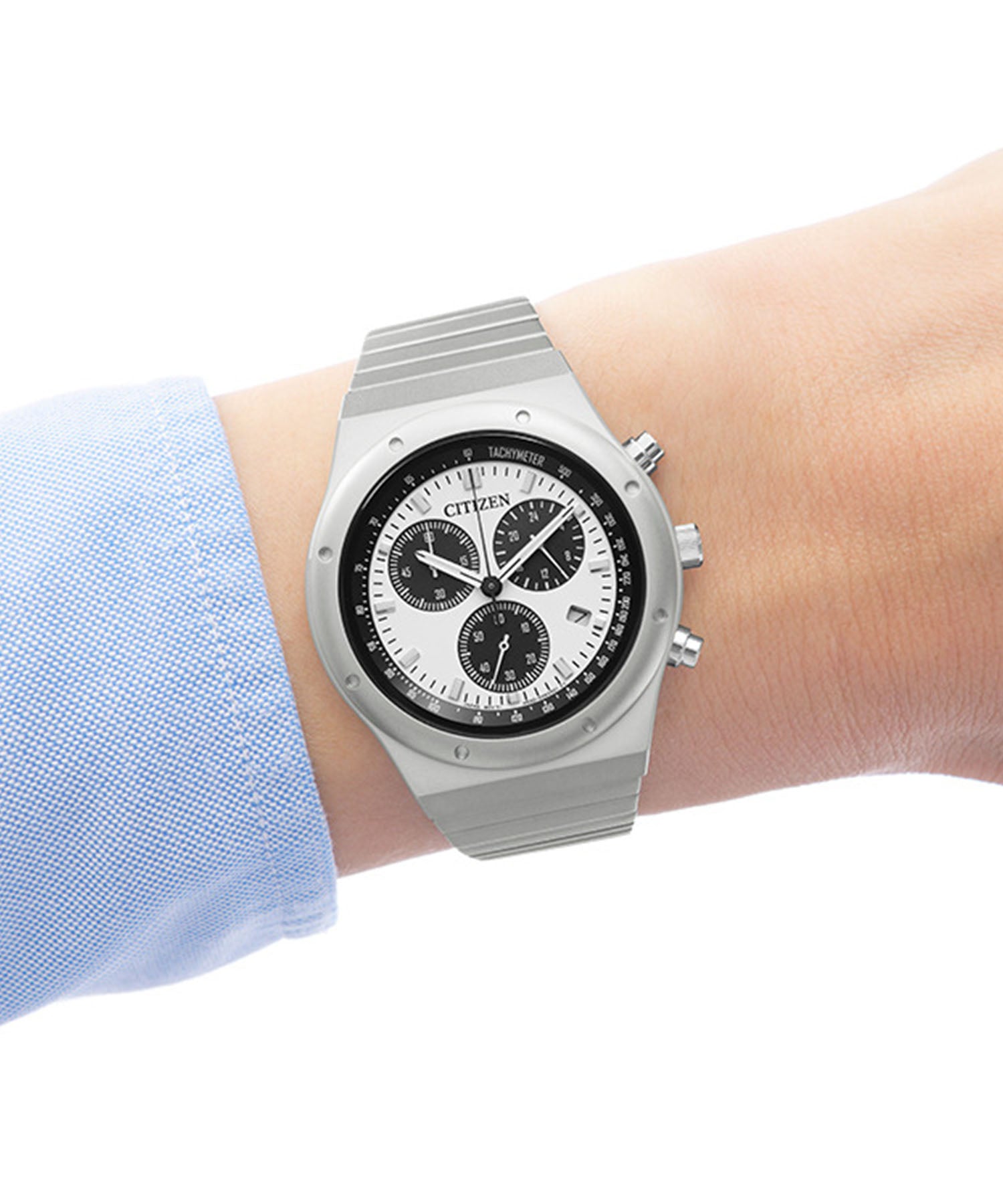 シチズンレコードレーベル CITIZEN COLLECTION RECORD LABEL RECORD LABEL エコ・ドライブ 1984 chronograph 特定店取扱いモデル ホワイト