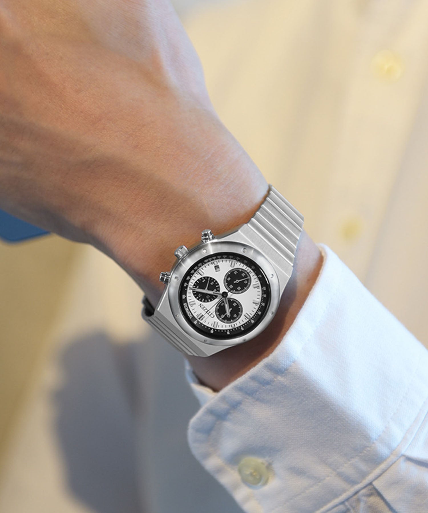 シチズンレコードレーベル CITIZEN COLLECTION RECORD LABEL RECORD LABEL エコ・ドライブ 1984 chronograph 特定店取扱いモデル ホワイト