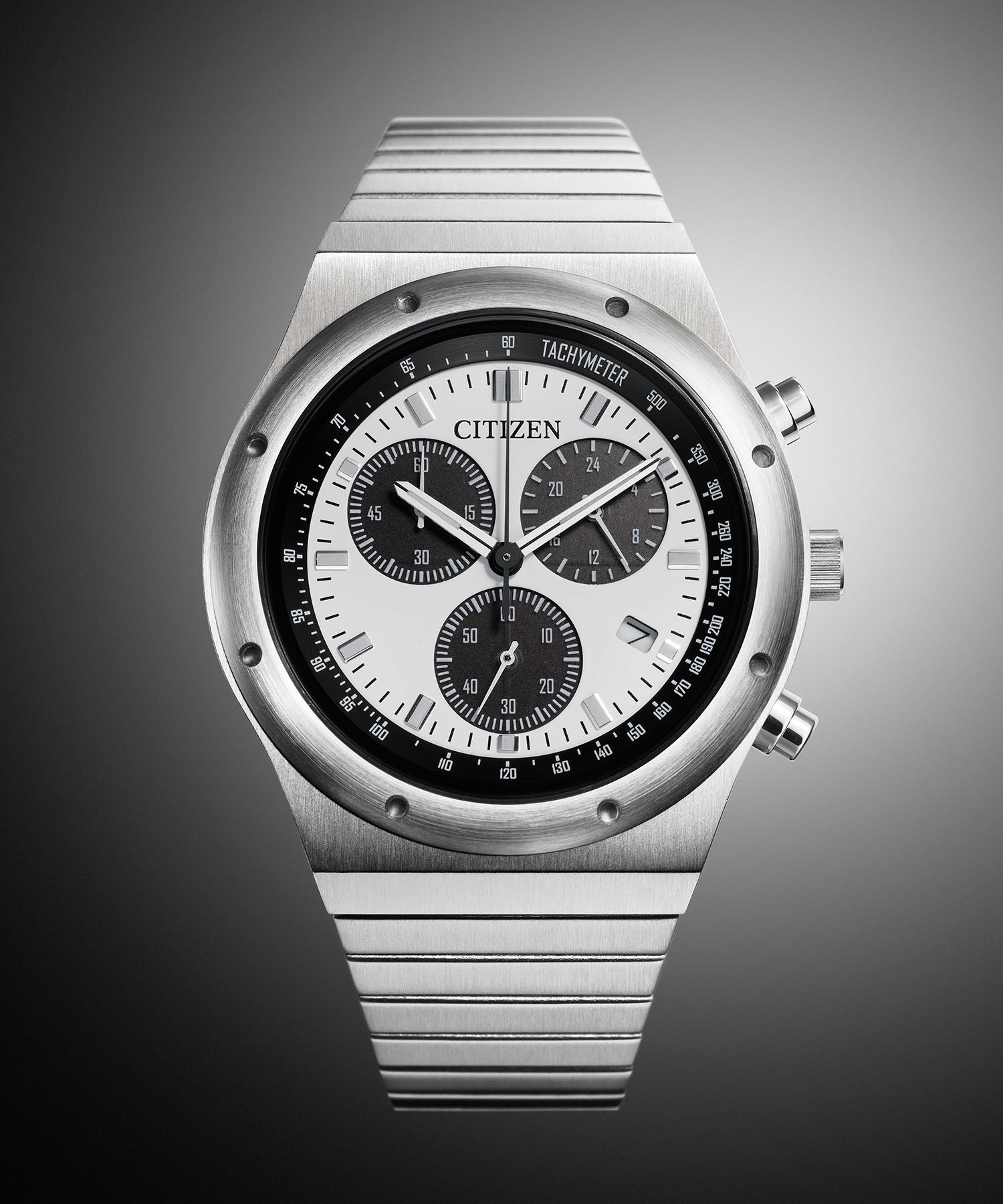シチズンレコードレーベル CITIZEN COLLECTION RECORD LABEL RECORD LABEL エコ・ドライブ 1984 chronograph 特定店取扱いモデル ホワイト