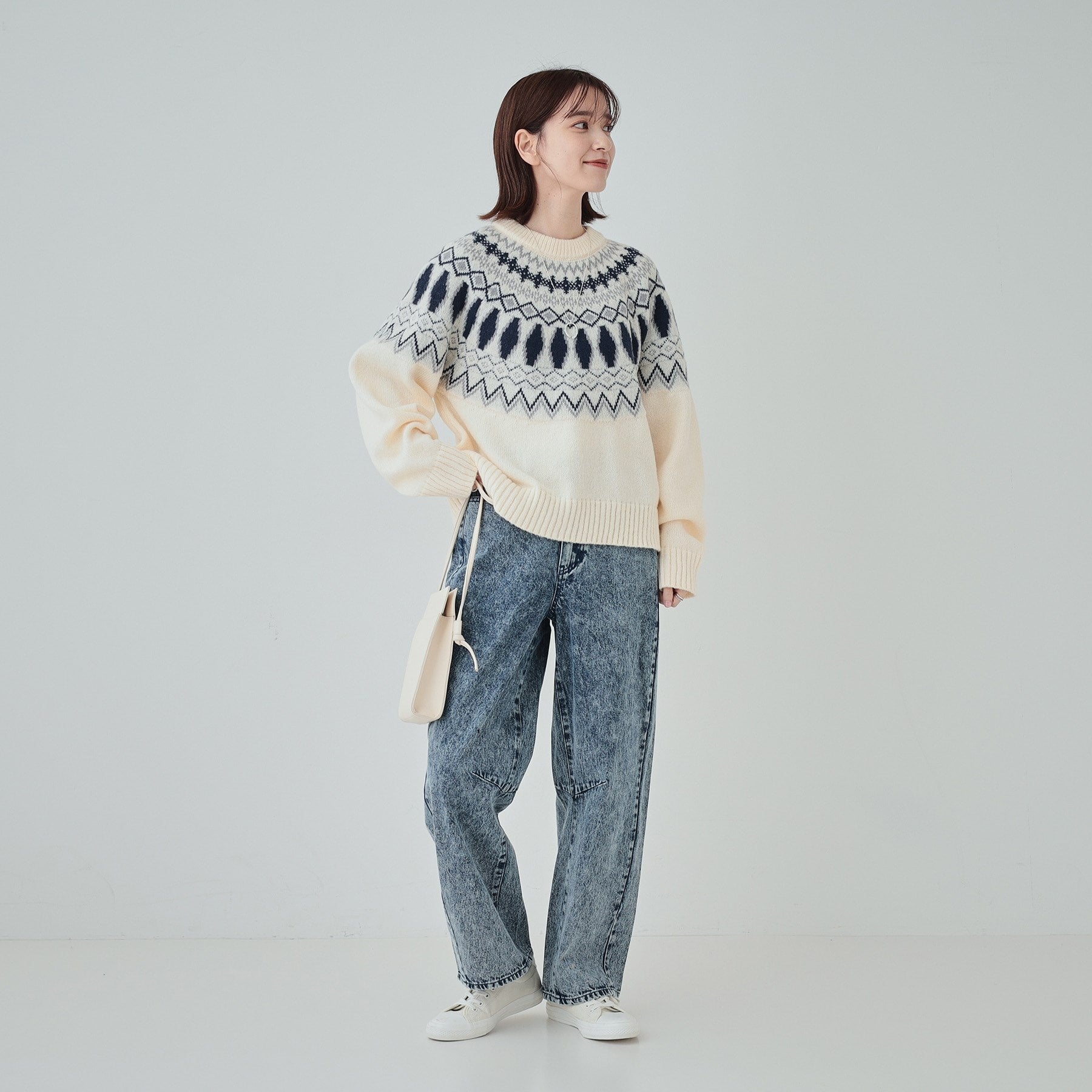 キューティーブロンド Cutie Blonde ノスタルジック求心柄ニット （グレー(412)） グレー(412)