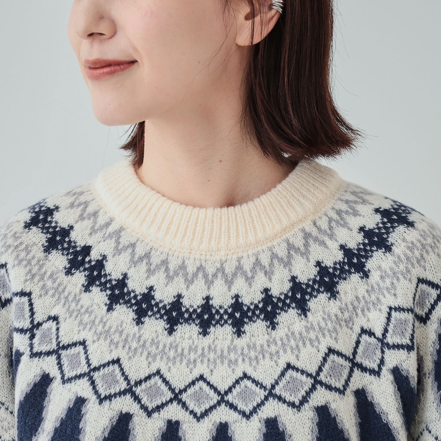 キューティーブロンド Cutie Blonde ノスタルジック求心柄ニット （グレー(412)） グレー(412)