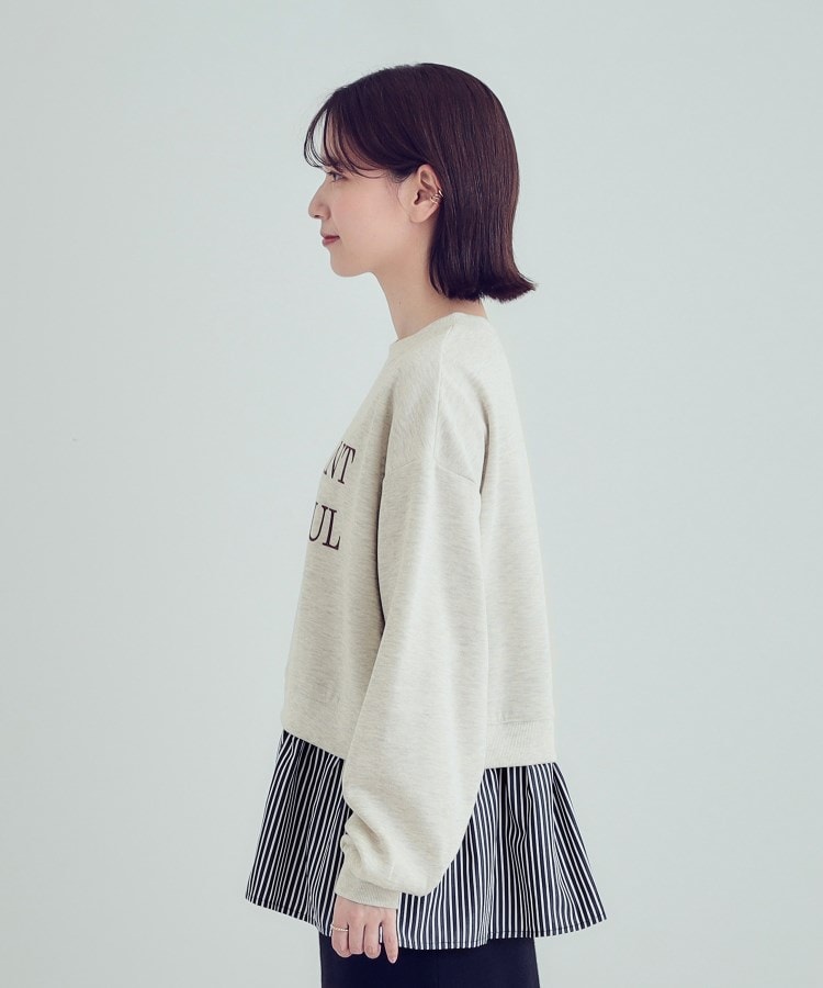 キューティーブロンド Cutie Blonde 【あったか】裾レイヤード風裏起毛スウェット （ブラック(019)） ブラック(019)