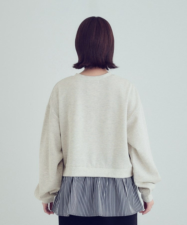 キューティーブロンド Cutie Blonde 【あったか】裾レイヤード風裏起毛スウェット （ブラック(019)） ブラック(019)