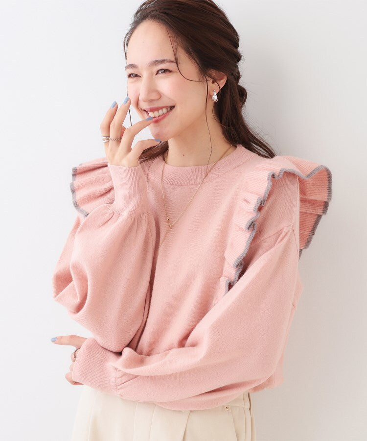 キューティーブロンド Cutie Blonde 配色フリルニット （ピンク(071)） ピンク(071)