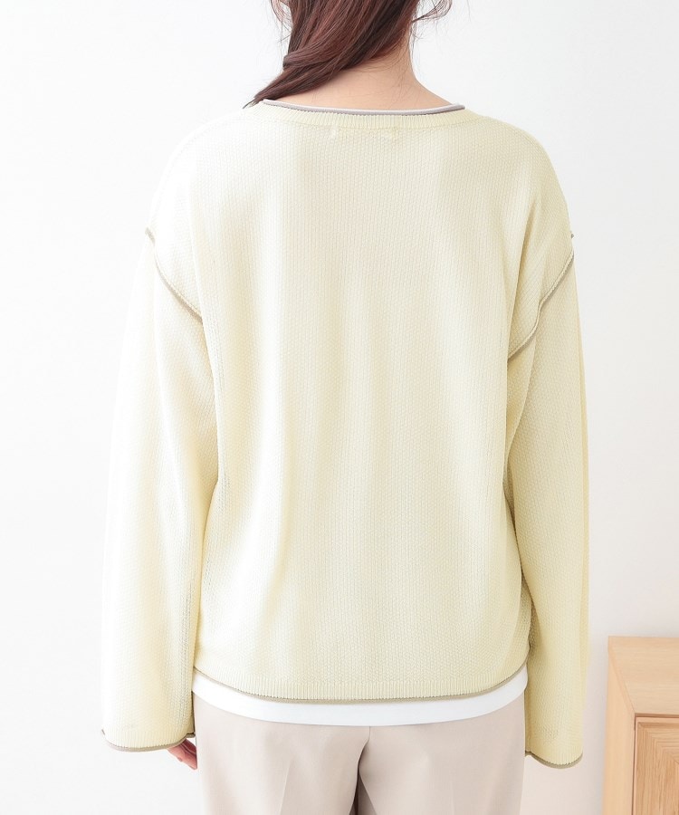 キューティーブロンド Cutie Blonde 【2枚セット】光沢カノコ編み配色ニット×ロンTセット （オフホワイト(503)） オフホワイト(503)