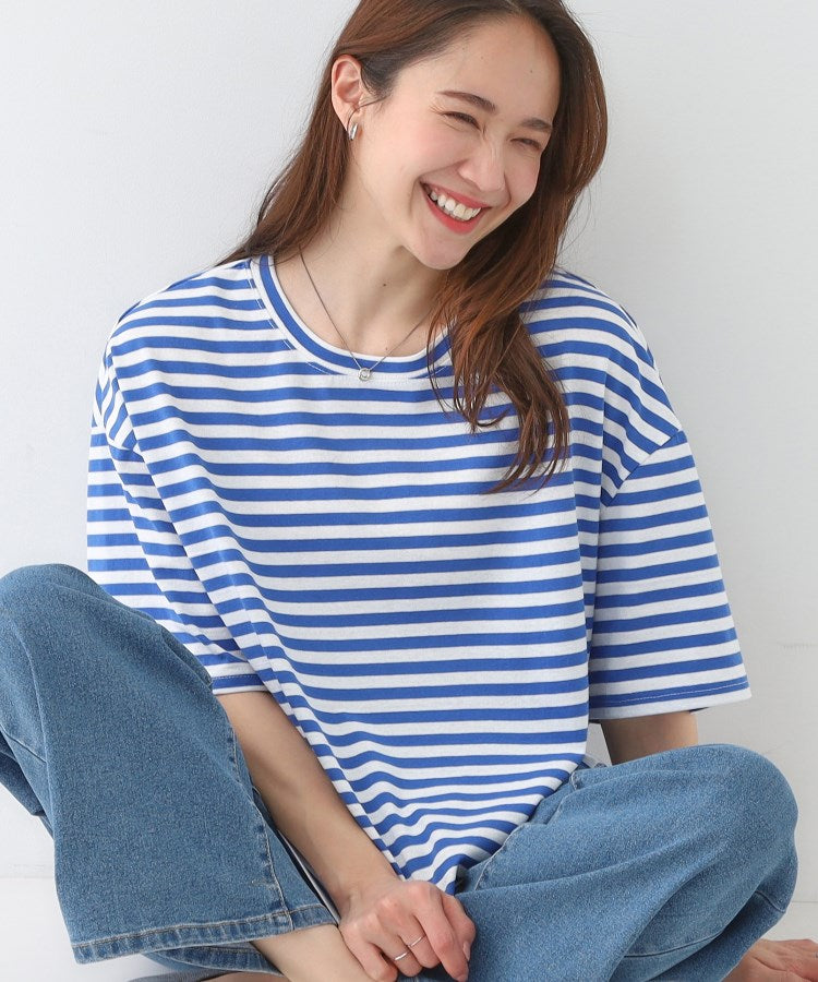 キューティーブロンド Cutie Blonde ハーフスリーブボーダーカットソー （ブルー(392)） ブルー(392)