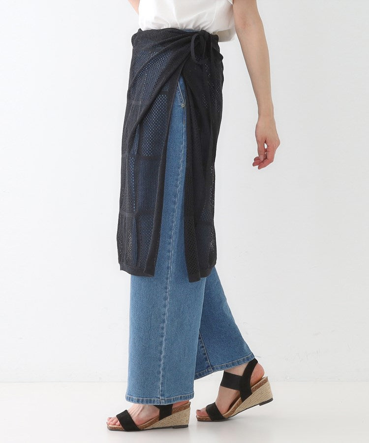 キューティーブロンド Cutie Blonde パッチワーク風ニット 巻きスカート （ブラック(019)） ブラック(019)