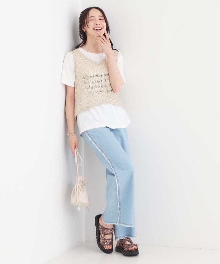 キューティーブロンド Cutie Blonde 【2点セット】メッシュニットベスト×ロゴTシャツセット （チャコールグレー(014)） チャコールグレー(014)