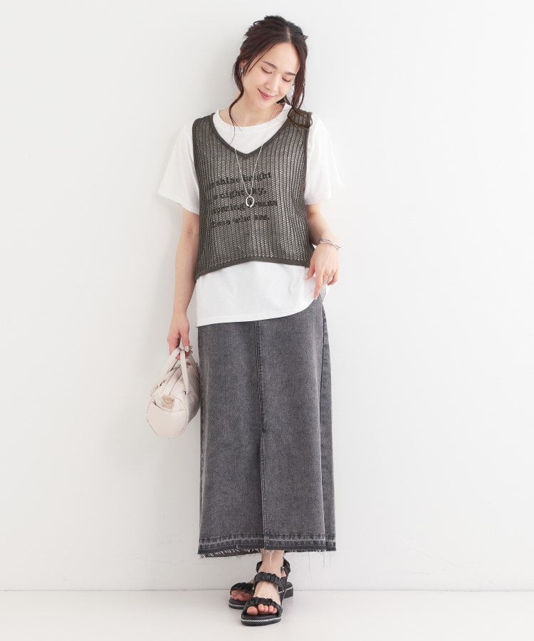 キューティーブロンド Cutie Blonde 【2点セット】メッシュニットベスト×ロゴTシャツセット （チャコールグレー(014)） チャコールグレー(014)