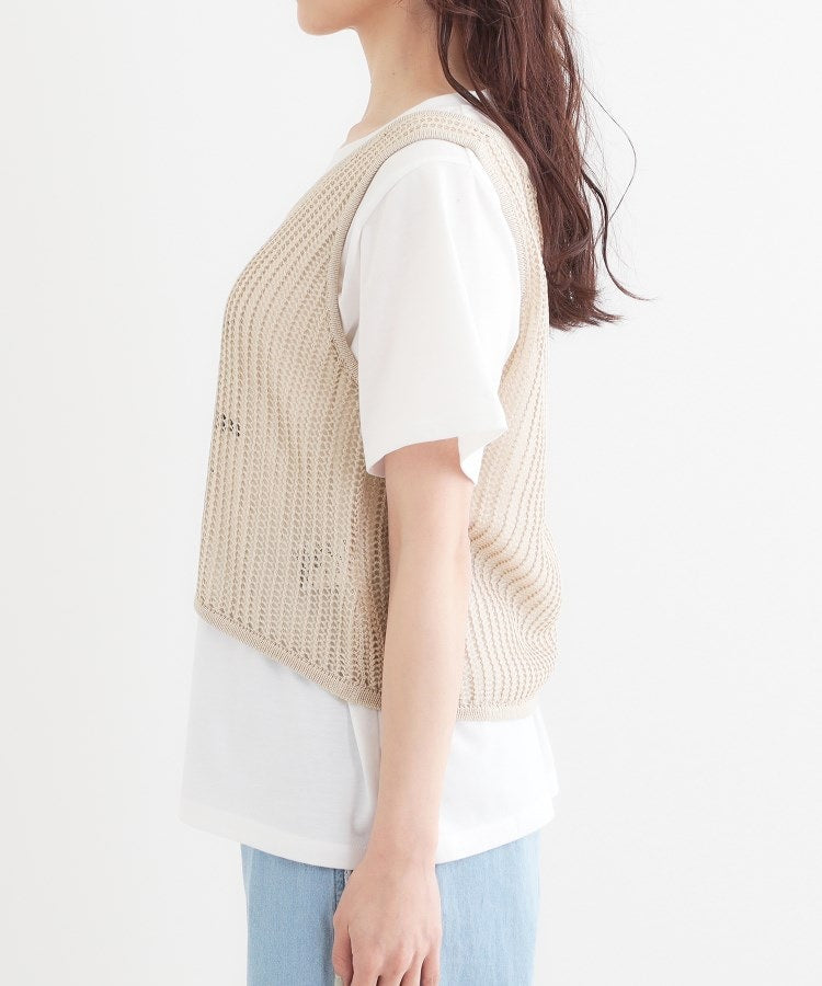 キューティーブロンド Cutie Blonde 【2点セット】メッシュニットベスト×ロゴTシャツセット （チャコールグレー(014)） チャコールグレー(014)