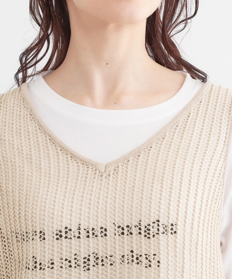 キューティーブロンド Cutie Blonde 【2点セット】メッシュニットベスト×ロゴTシャツセット （チャコールグレー(014)） チャコールグレー(014)