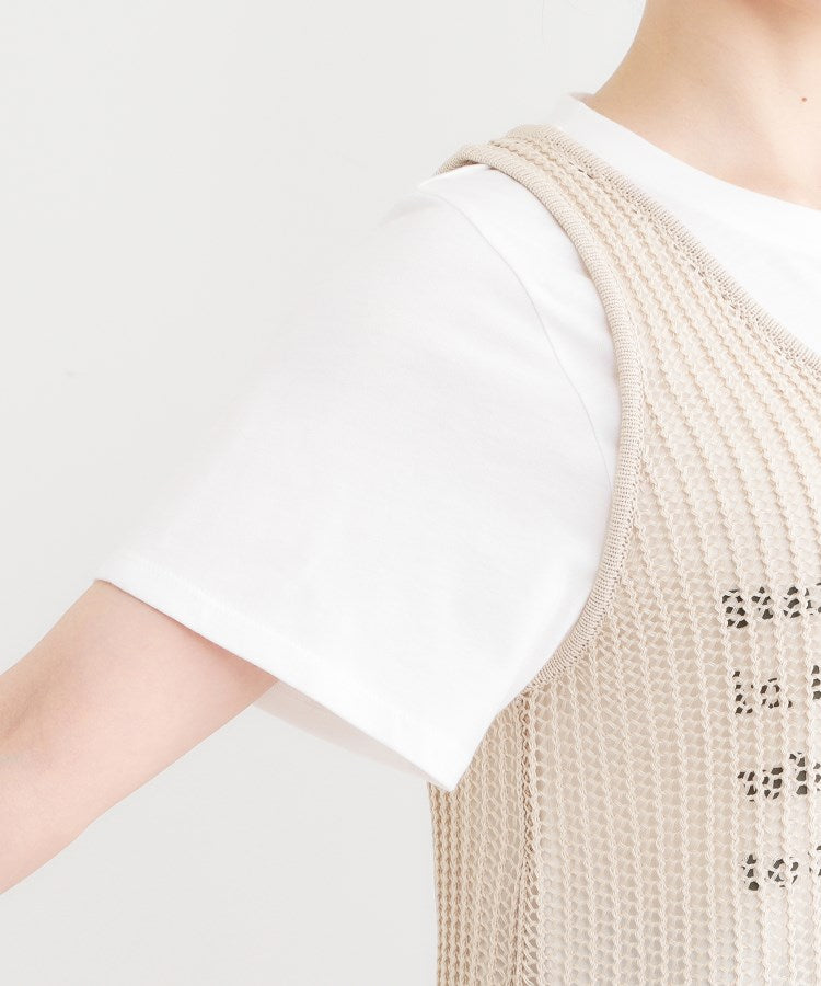 キューティーブロンド Cutie Blonde 【2点セット】メッシュニットベスト×ロゴTシャツセット （チャコールグレー(014)） チャコールグレー(014)