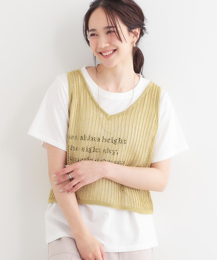 キューティーブロンド Cutie Blonde 【2点セット】メッシュニットベスト×ロゴTシャツセット （チャコールグレー(014)） チャコールグレー(014)