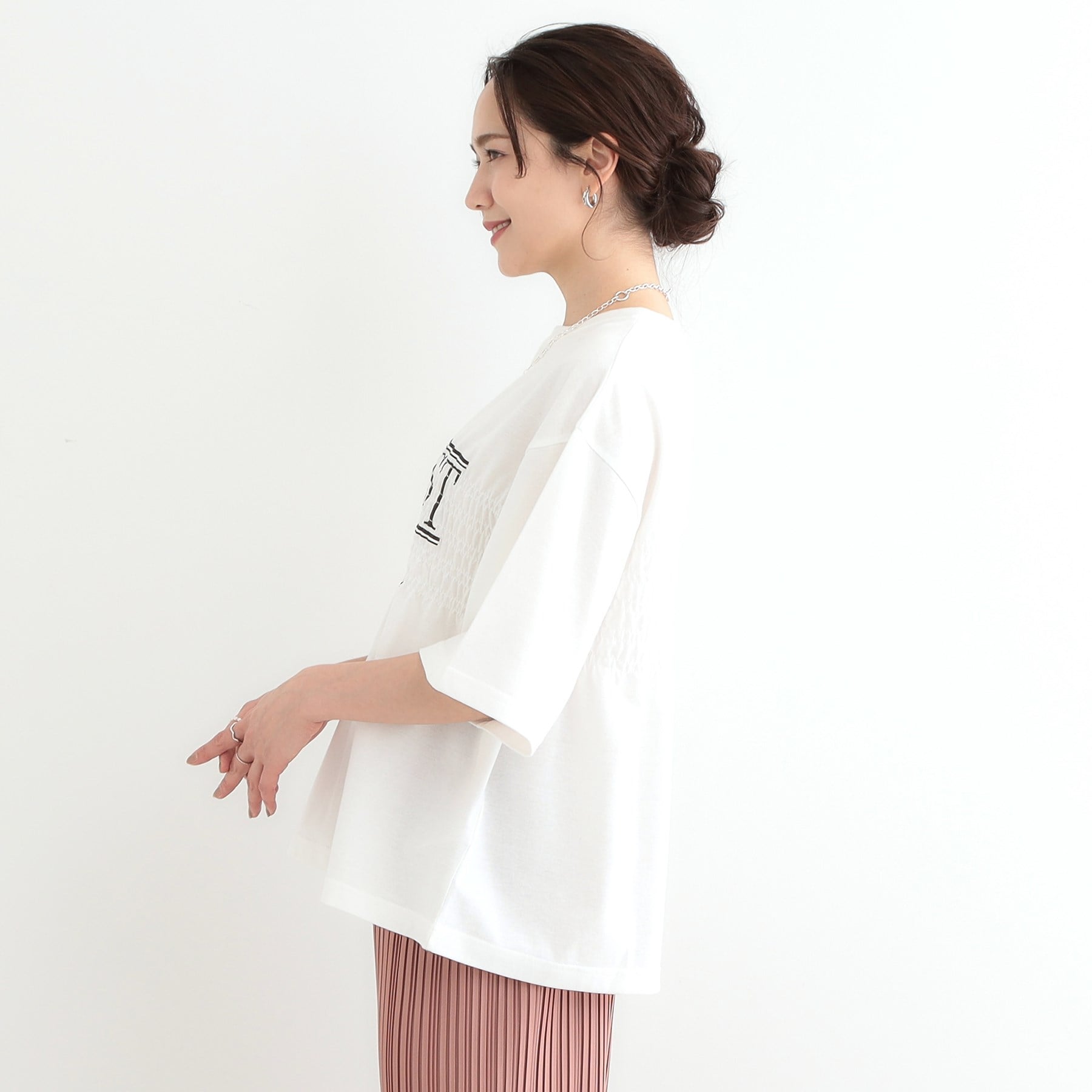 キューティーブロンド Cutie Blonde 胸シャーリング ロゴTシャツ （オリーブグリーン(026)） オリーブグリーン(026)