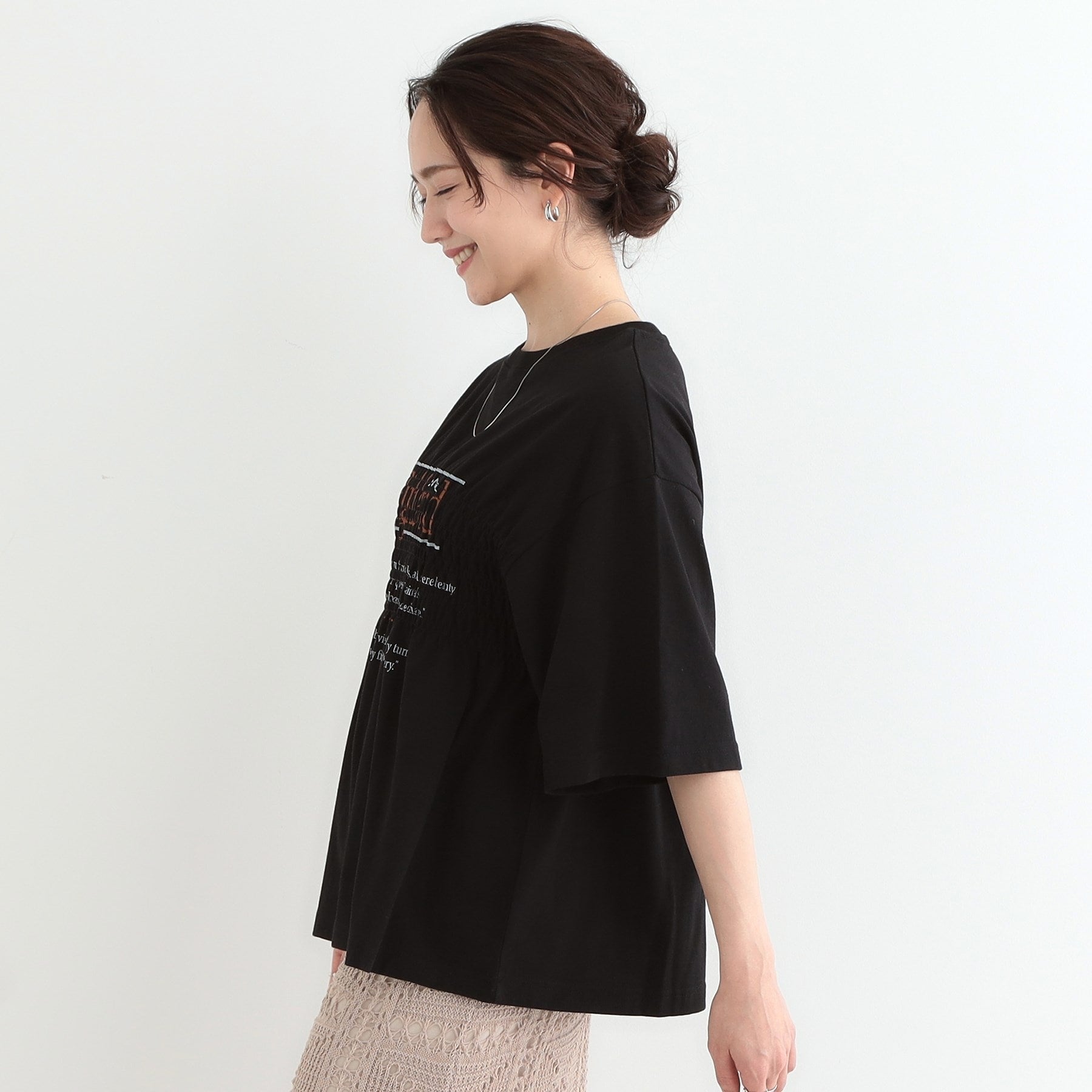 キューティーブロンド Cutie Blonde 胸シャーリング ロゴTシャツ （オリーブグリーン(026)） オリーブグリーン(026)