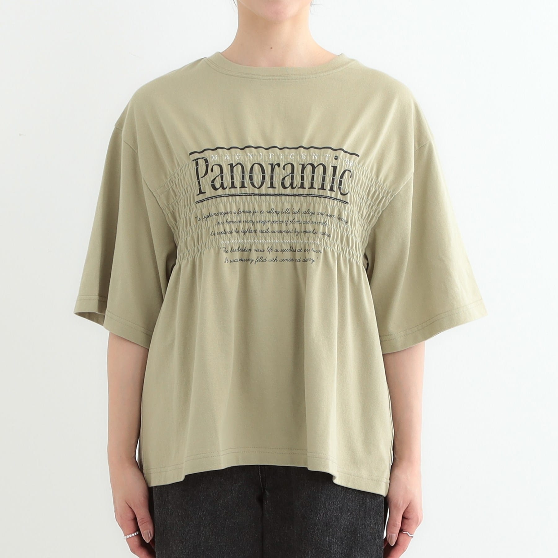 キューティーブロンド Cutie Blonde 胸シャーリング ロゴTシャツ （オリーブグリーン(026)） オリーブグリーン(026)