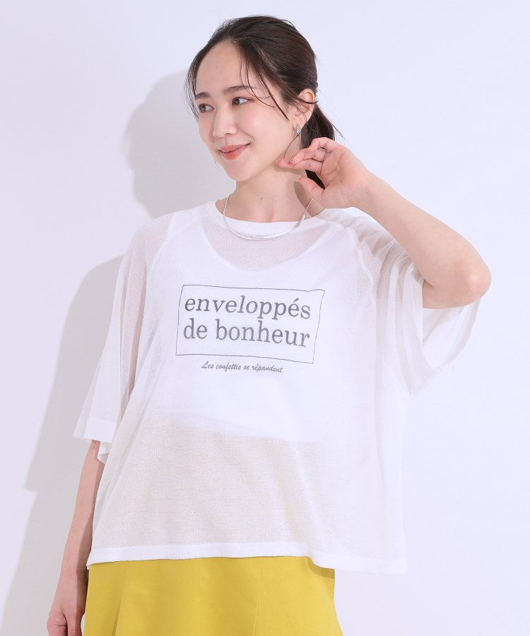 キューティーブロンド Cutie Blonde ラグランスリーブ ロゴシアーニット （オフホワイト(203)） オフホワイト(203)