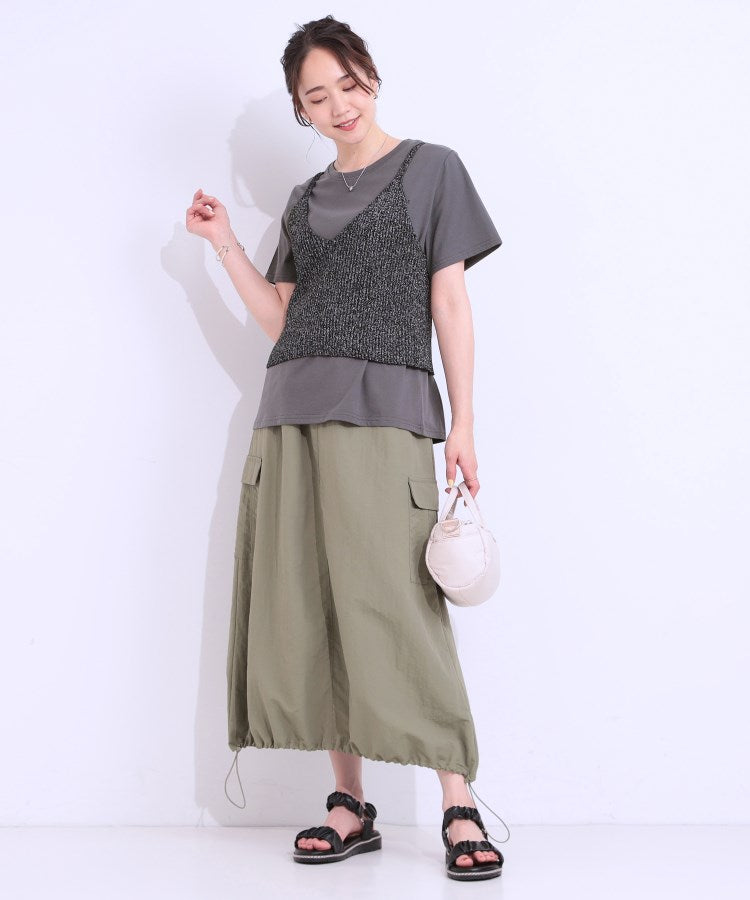 キューティーブロンド Cutie Blonde 【2点セット】ラメニットキャミ＆ロゴTシャツ （ホワイト(001)） ホワイト(001)