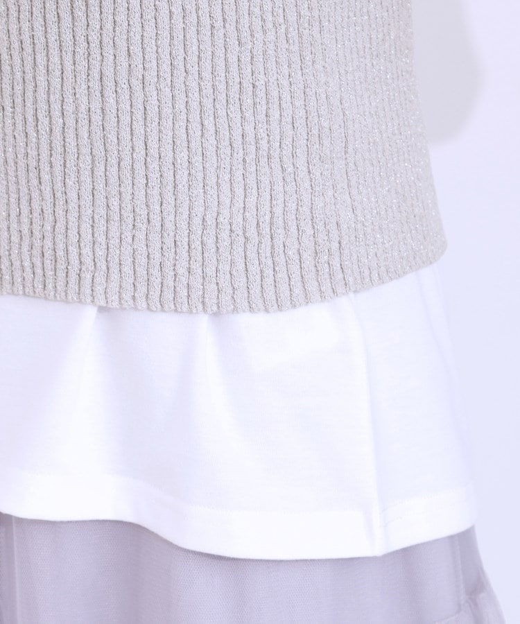 キューティーブロンド Cutie Blonde 【2点セット】ラメニットキャミ＆ロゴTシャツ （ホワイト(001)） ホワイト(001)