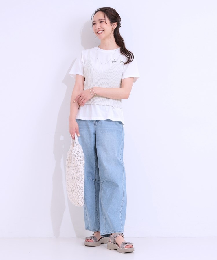 キューティーブロンド Cutie Blonde 【2点セット】ラメニットキャミ＆ロゴTシャツ （ライトグレー(011)） ライトグレー(011)