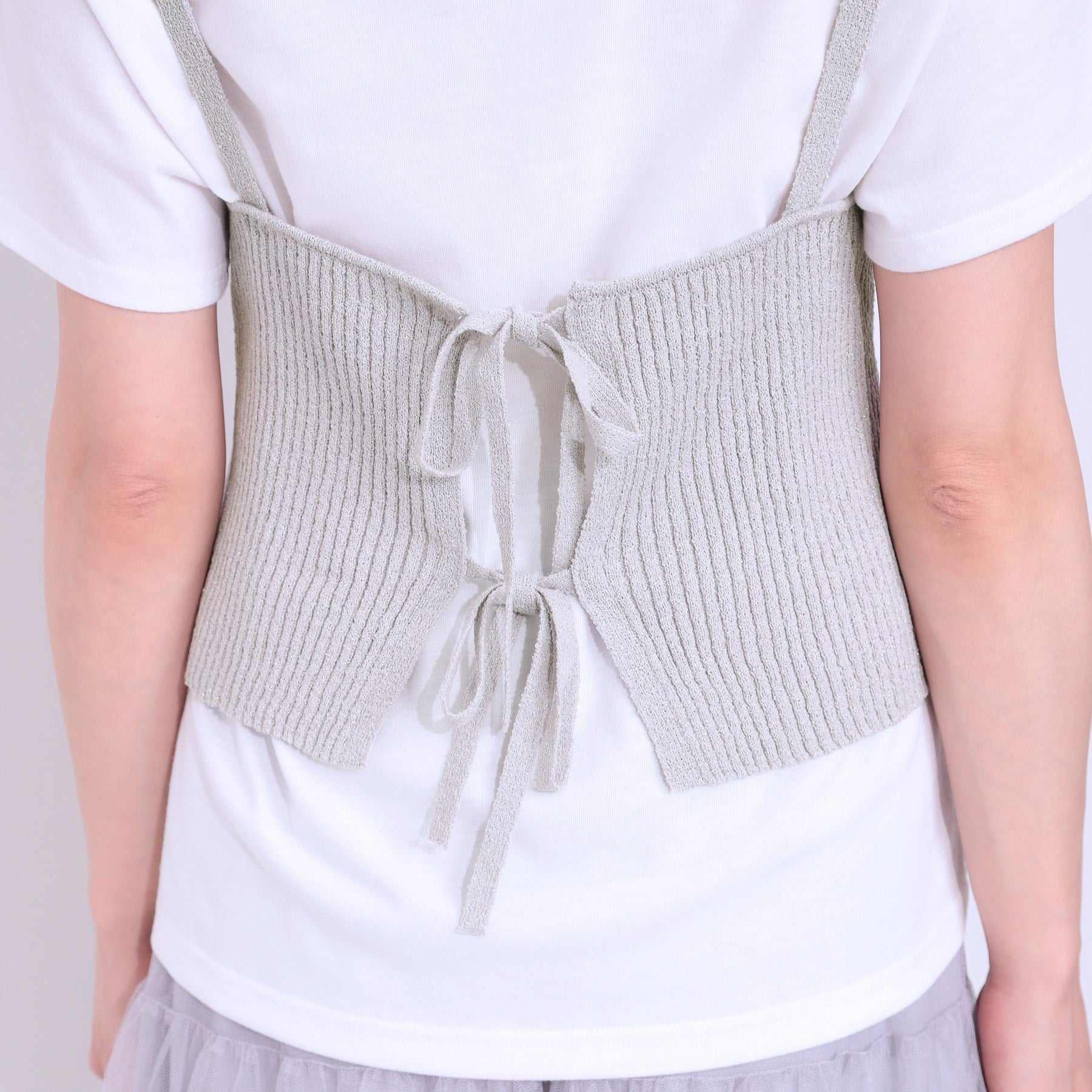 キューティーブロンド Cutie Blonde 【2点セット】ラメニットキャミ＆ロゴTシャツ （ホワイト(001)） ホワイト(001)