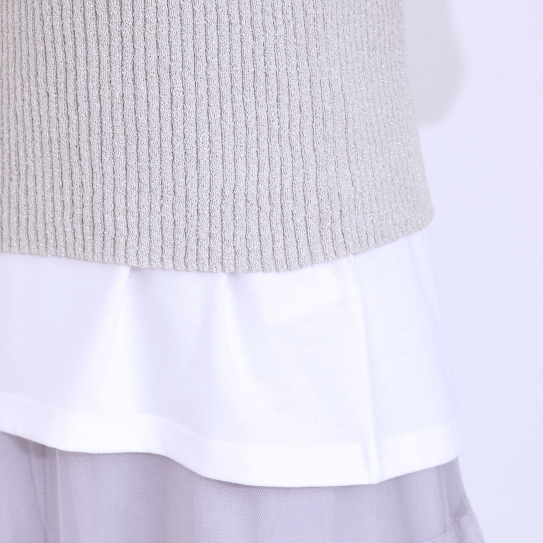 キューティーブロンド Cutie Blonde 【2点セット】ラメニットキャミ＆ロゴTシャツ （ホワイト(001)） ホワイト(001)