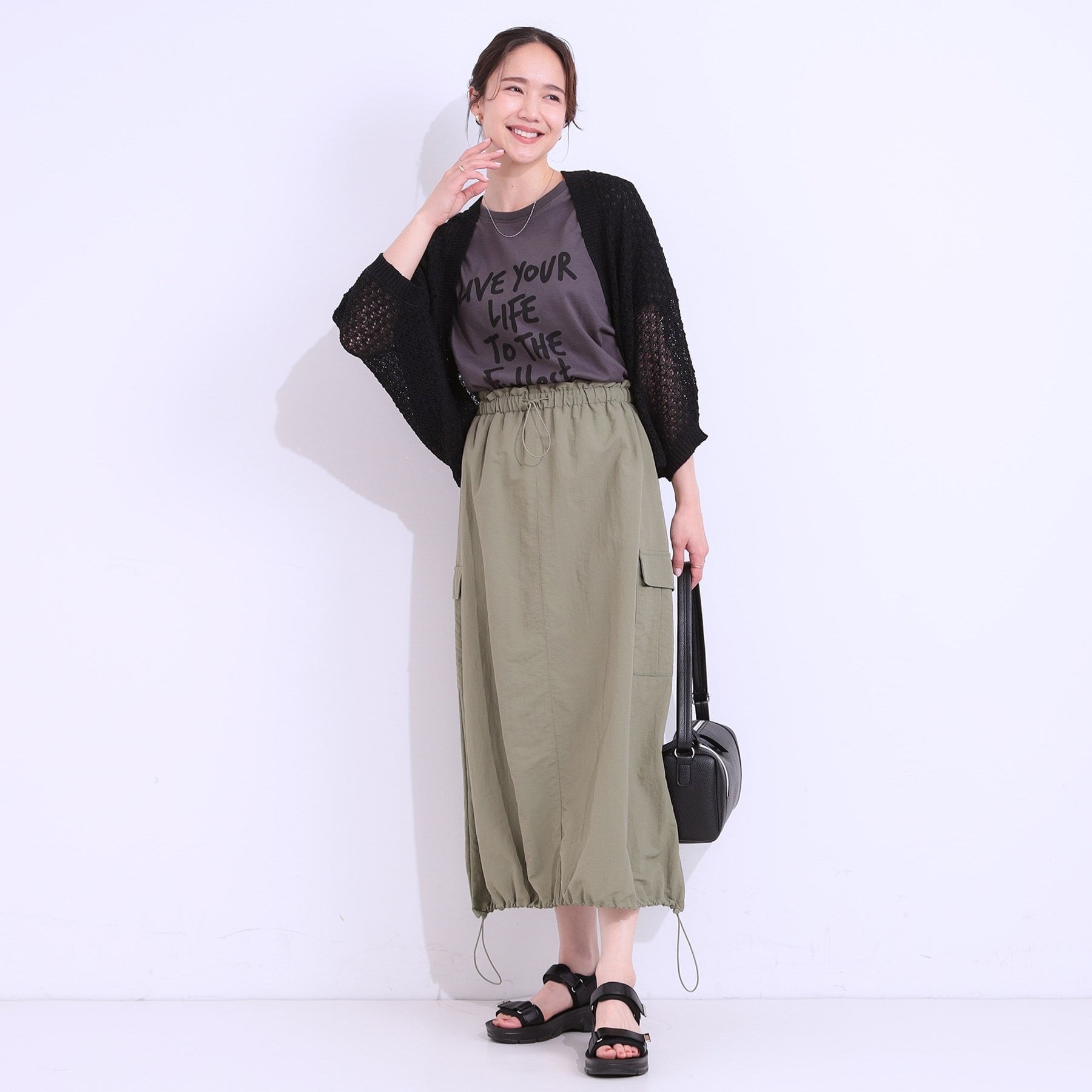 キューティーブロンド Cutie Blonde リネンライク 透かし編みボレロカーディガン （ミントグリーン(021)） ミントグリーン(021)