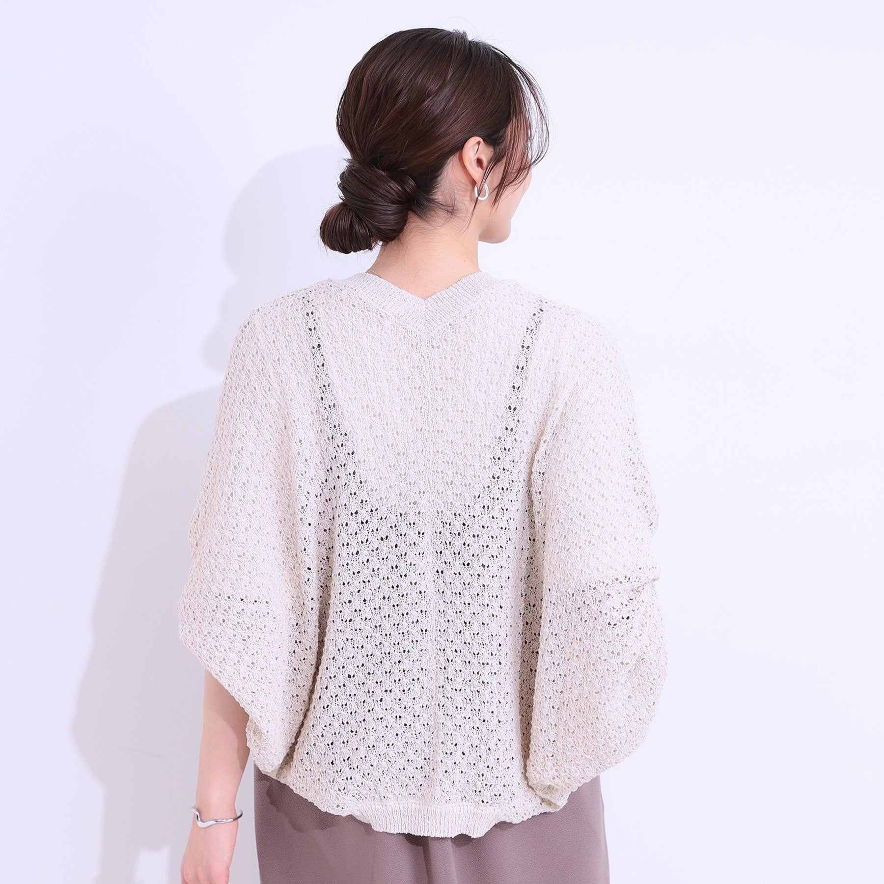 キューティーブロンド Cutie Blonde リネンライク 透かし編みボレロカーディガン （ミントグリーン(021)） ミントグリーン(021)