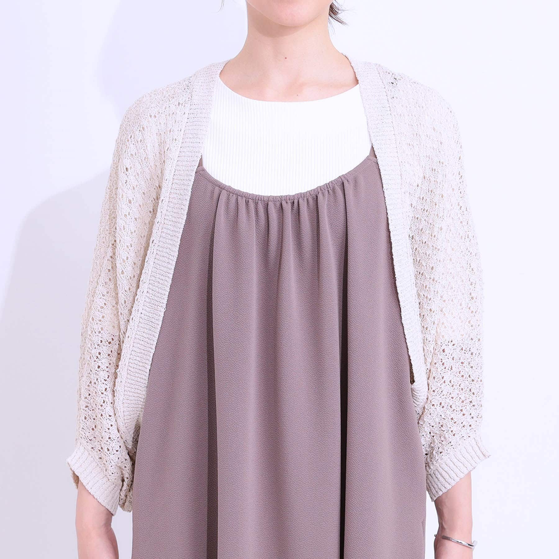 キューティーブロンド Cutie Blonde リネンライク 透かし編みボレロカーディガン （ミントグリーン(021)） ミントグリーン(021)