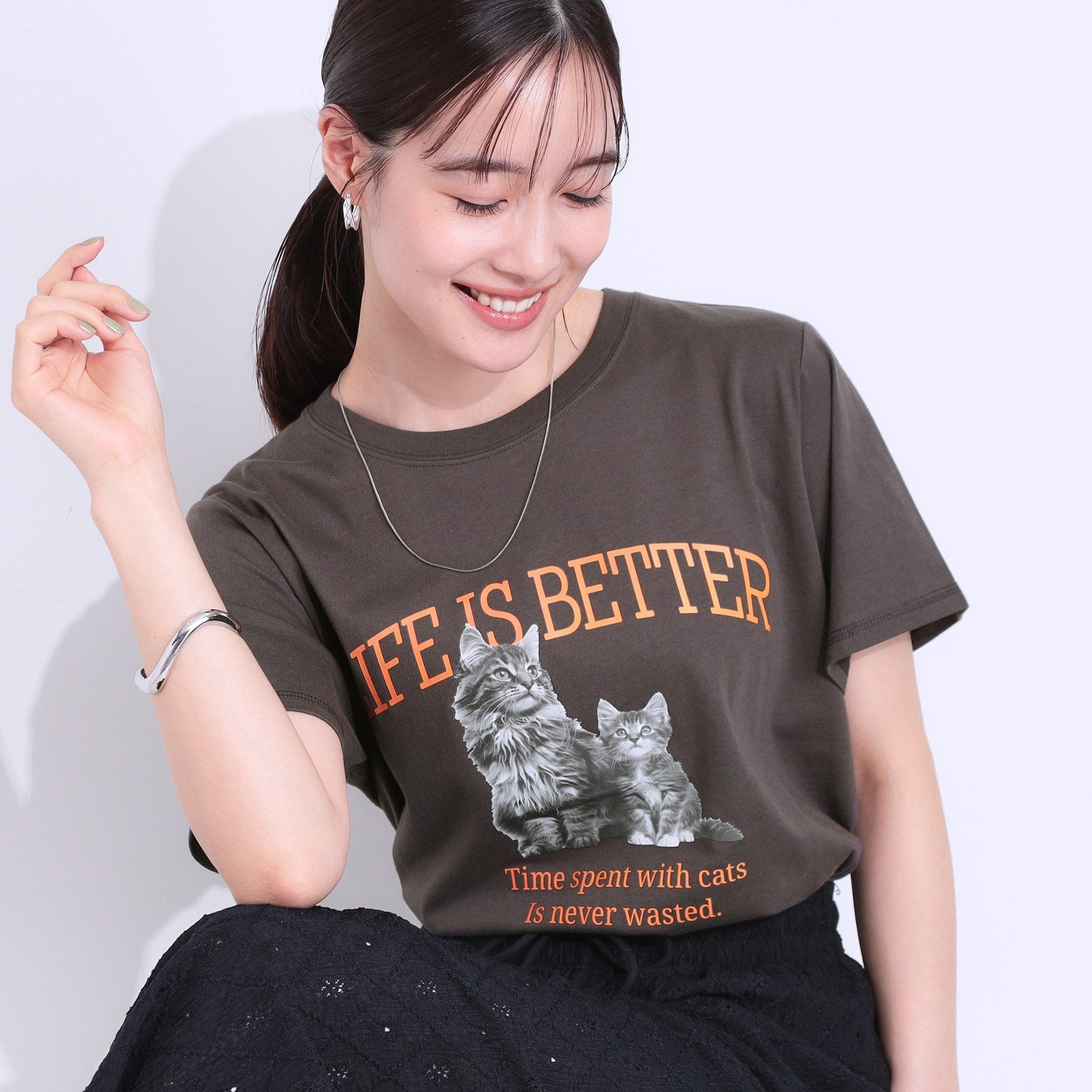 キューティーブロンド Cutie Blonde プリントアソートベーシックTシャツ （チャコールグレー(114)） チャコールグレー(114)