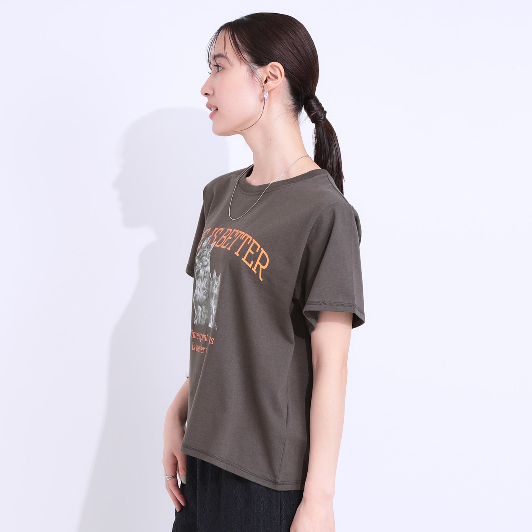 キューティーブロンド Cutie Blonde プリントアソートベーシックTシャツ （チャコールグレー(114)） チャコールグレー(114)