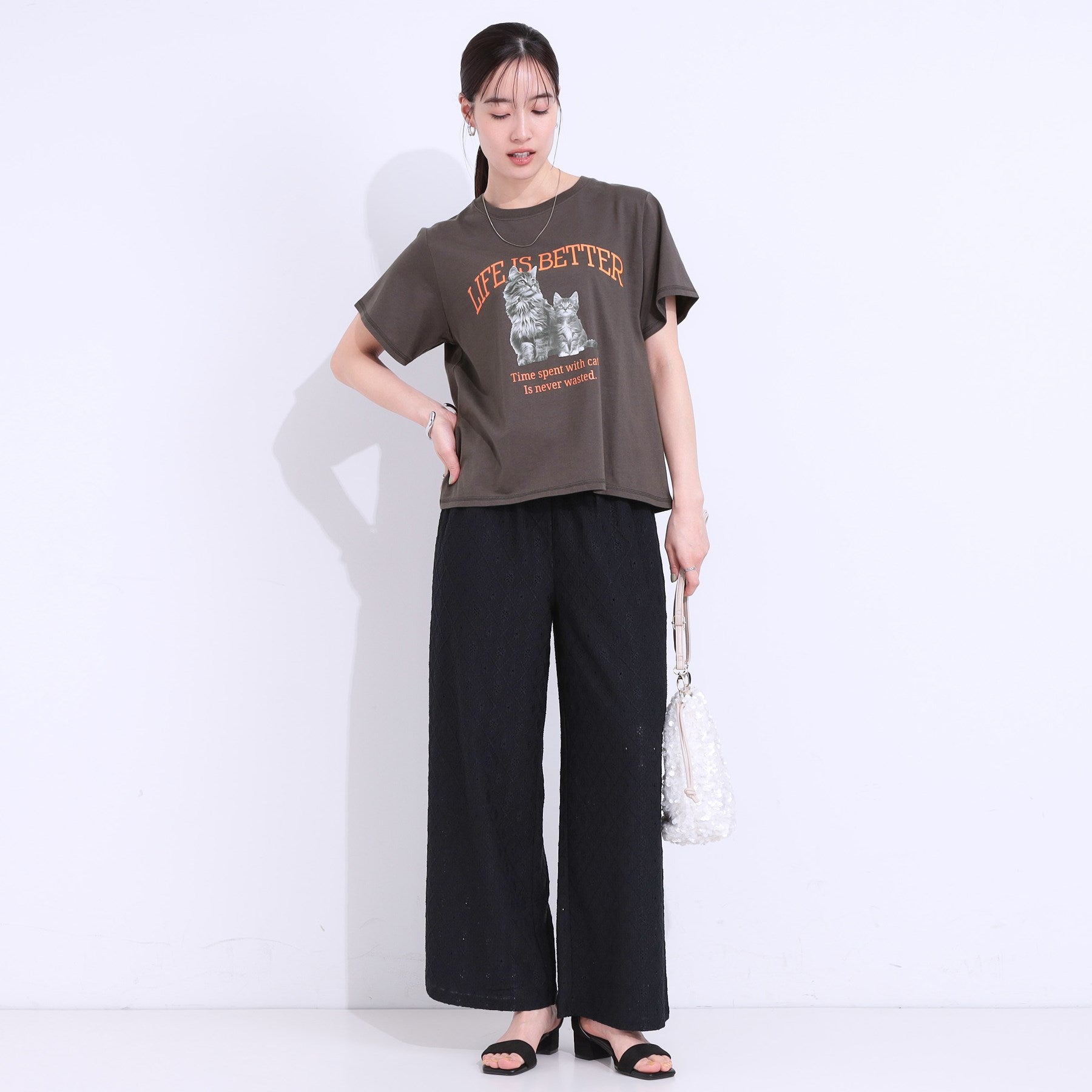 キューティーブロンド Cutie Blonde プリントアソートベーシックTシャツ （チャコールグレー(114)） チャコールグレー(114)