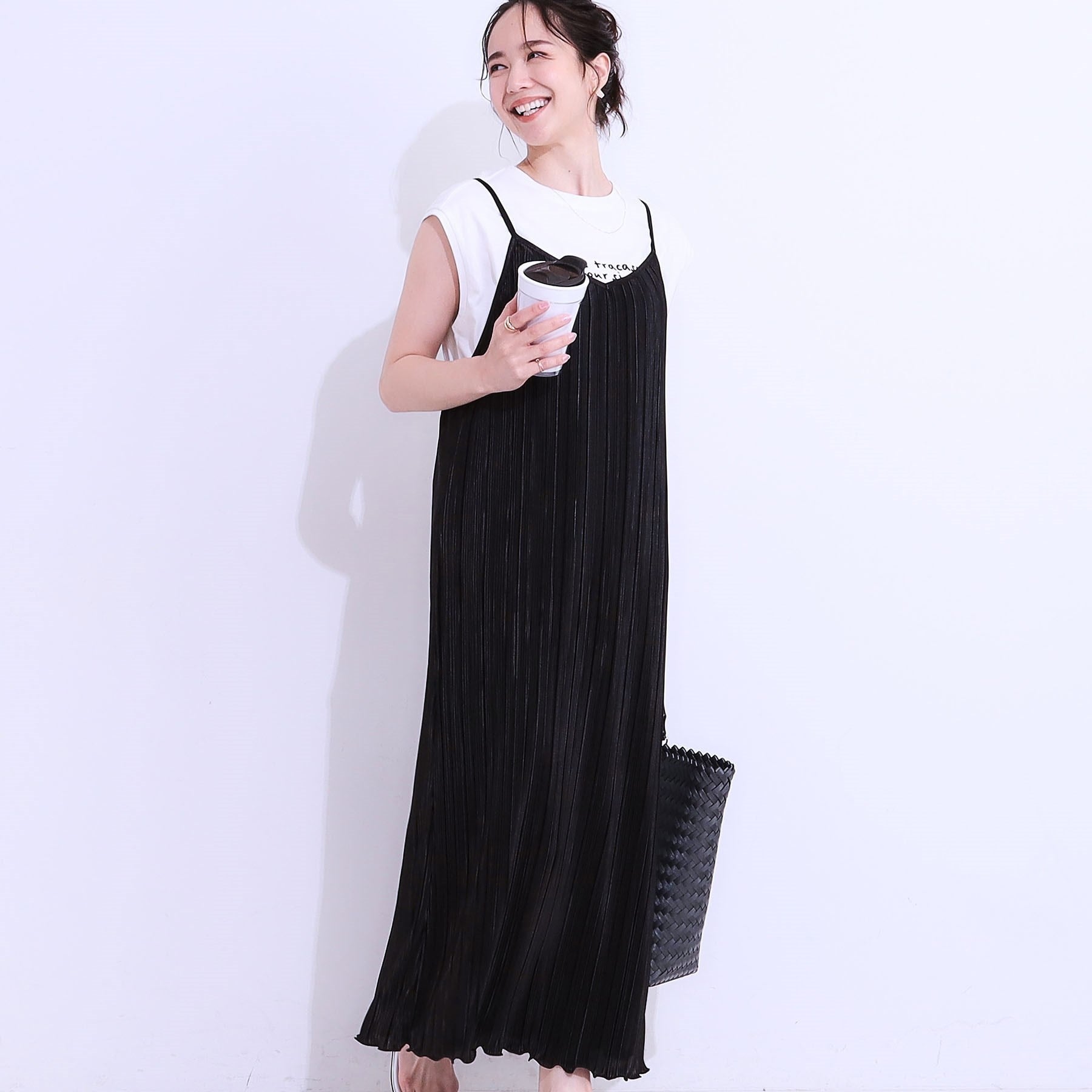 キューティーブロンド Cutie Blonde プリーツキャミワンピース （ブラック(019)） ブラック(019)