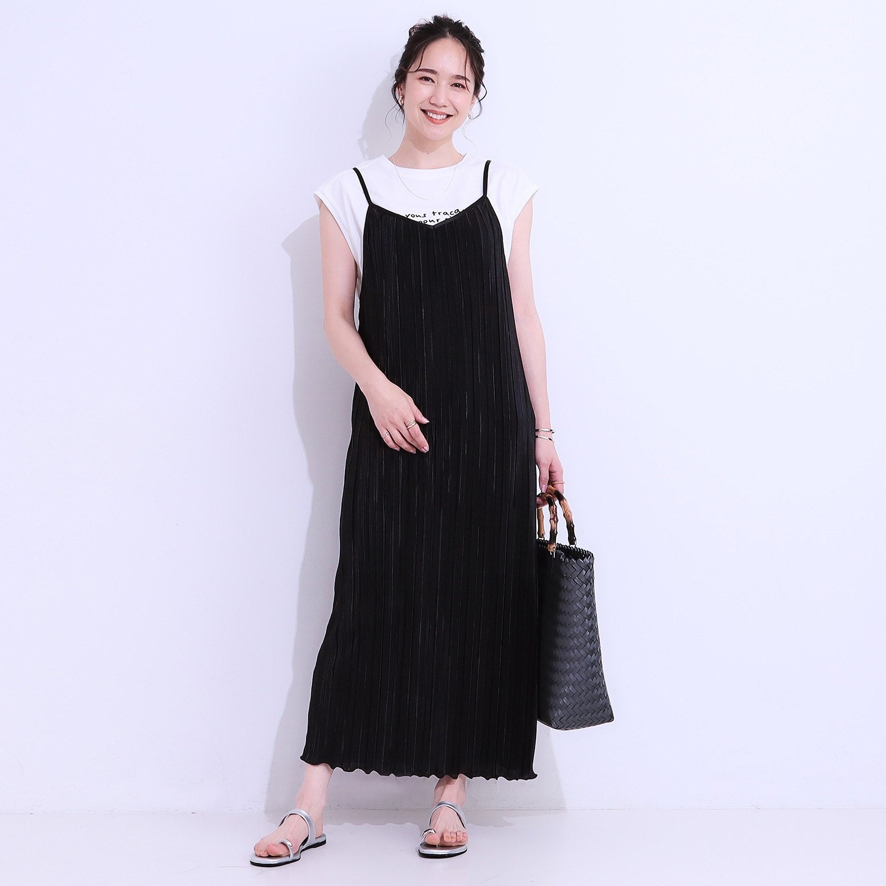 キューティーブロンド Cutie Blonde プリーツキャミワンピース （ブラック(019)） ブラック(019)