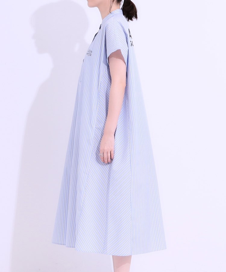 キューティーブロンド Cutie Blonde バックロゴストライプシャツワンピース （サックスブルー(390)） サックスブルー(390)