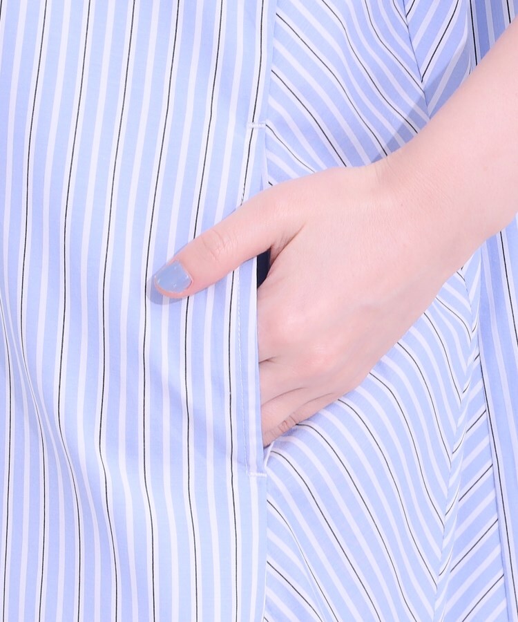 キューティーブロンド Cutie Blonde バックロゴストライプシャツワンピース （サックスブルー(390)） サックスブルー(390)