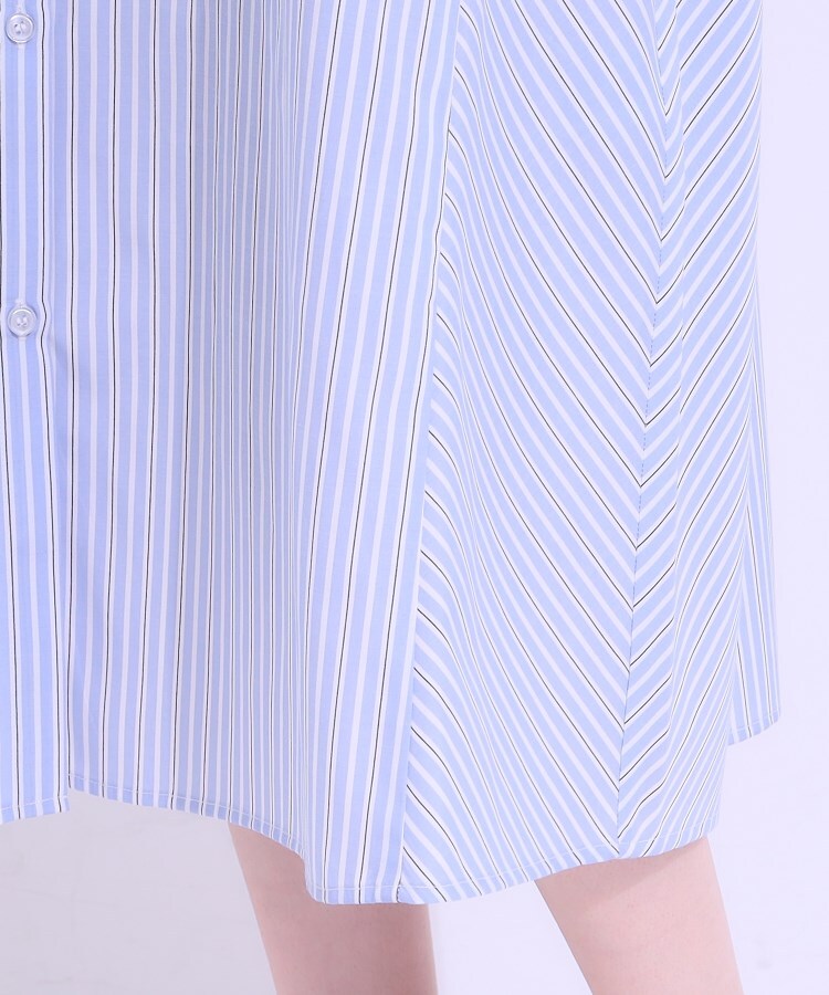 キューティーブロンド Cutie Blonde バックロゴストライプシャツワンピース （サックスブルー(390)） サックスブルー(390)