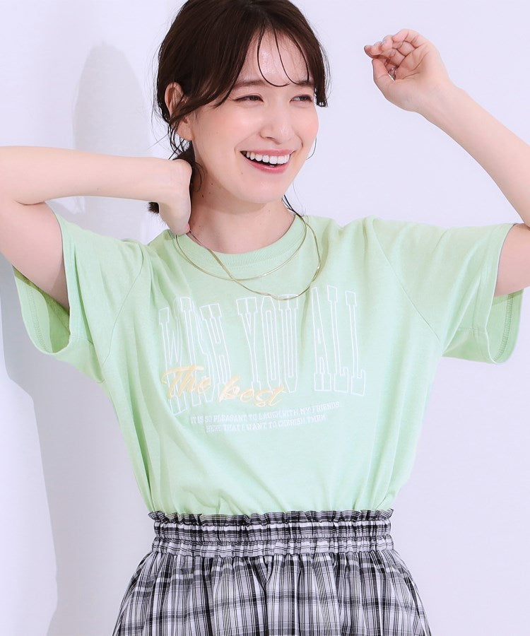 キューティーブロンド Cutie Blonde デザイン刺繍アソートTシャツ （ライトグリーン(320)） ライトグリーン(320)