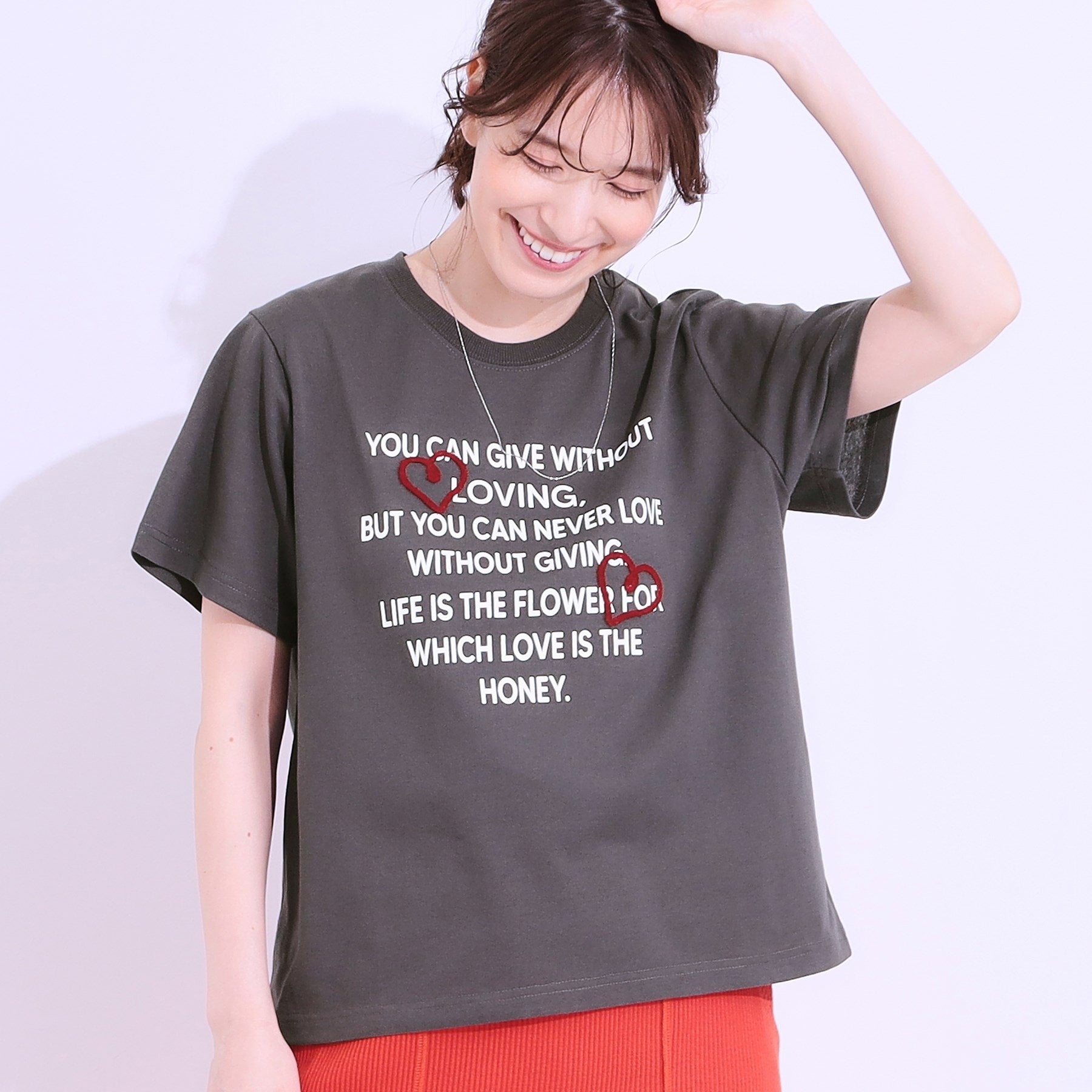 キューティーブロンド Cutie Blonde デザイン刺繍アソートTシャツ （チャコールグレー(414)） チャコールグレー(414)