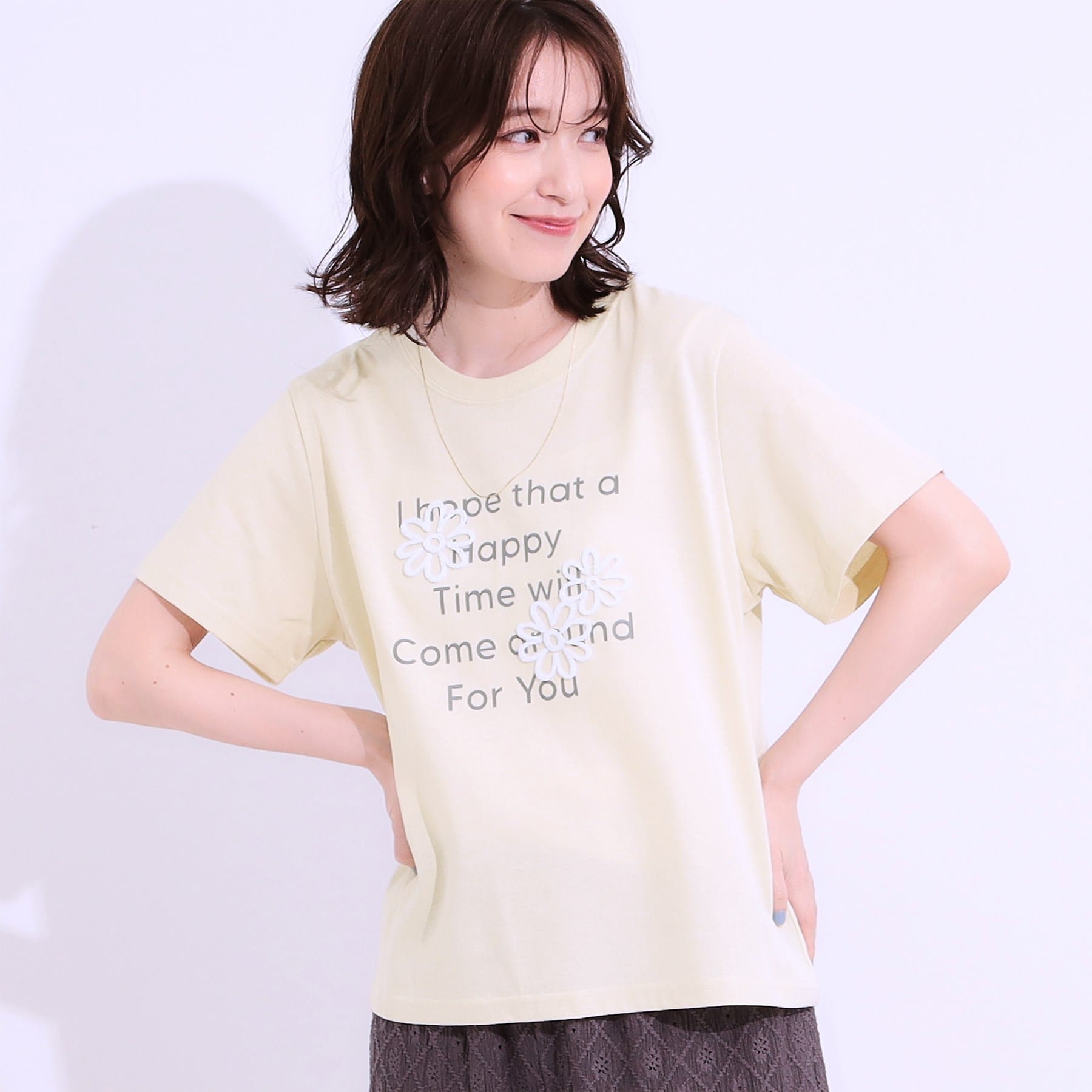 キューティーブロンド Cutie Blonde デザイン刺繍アソートTシャツ （ライトイエロー(430)） ライトイエロー(430)