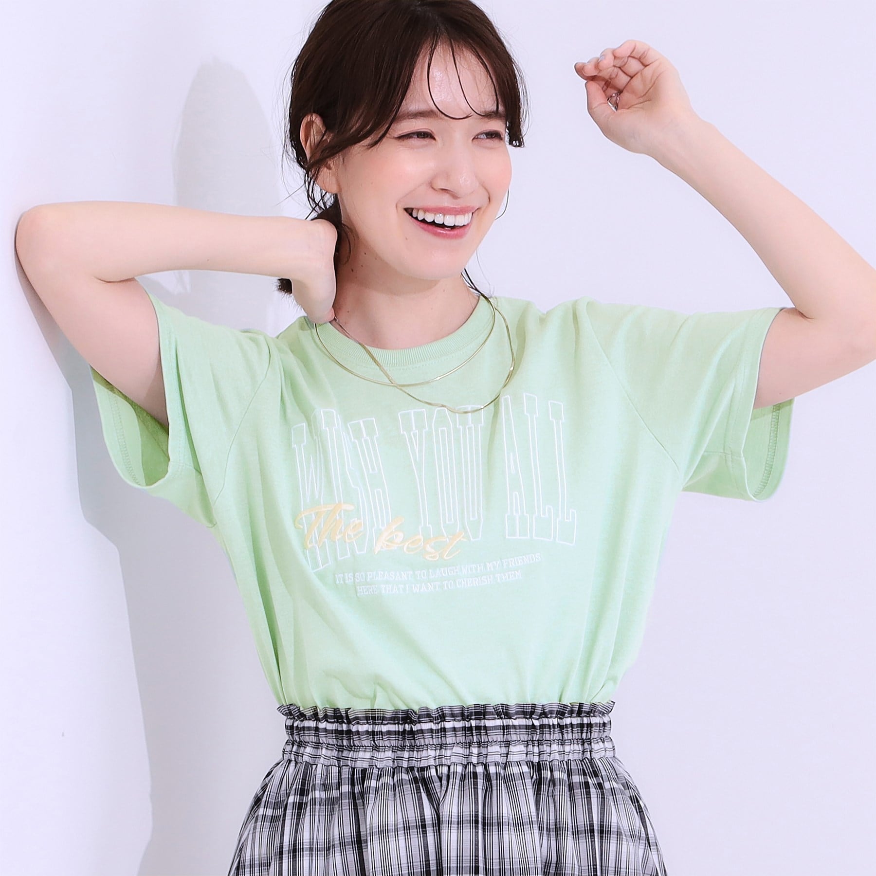 キューティーブロンド Cutie Blonde デザイン刺繍アソートTシャツ （ライトグリーン(320)） ライトグリーン(320)