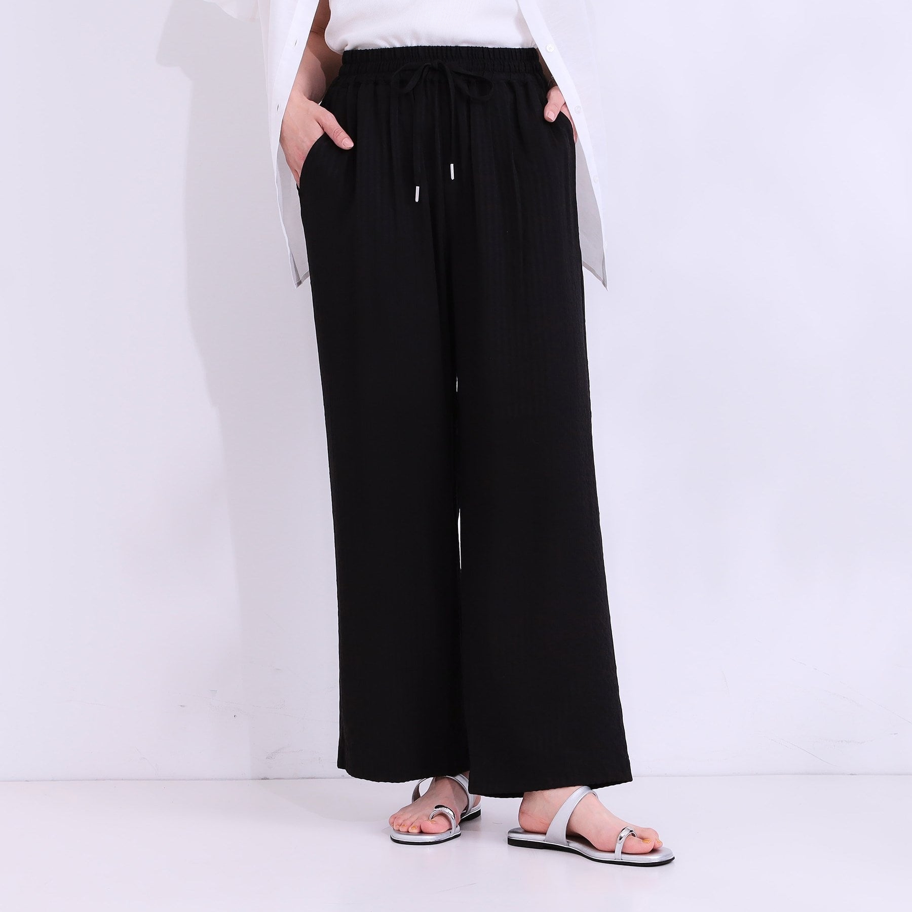 キューティーブロンド Cutie Blonde 【SET UP可能・接触冷感・吸水速乾】サッカーストライプイージーパンツ （ネイビー(394)） ネイビー(394)