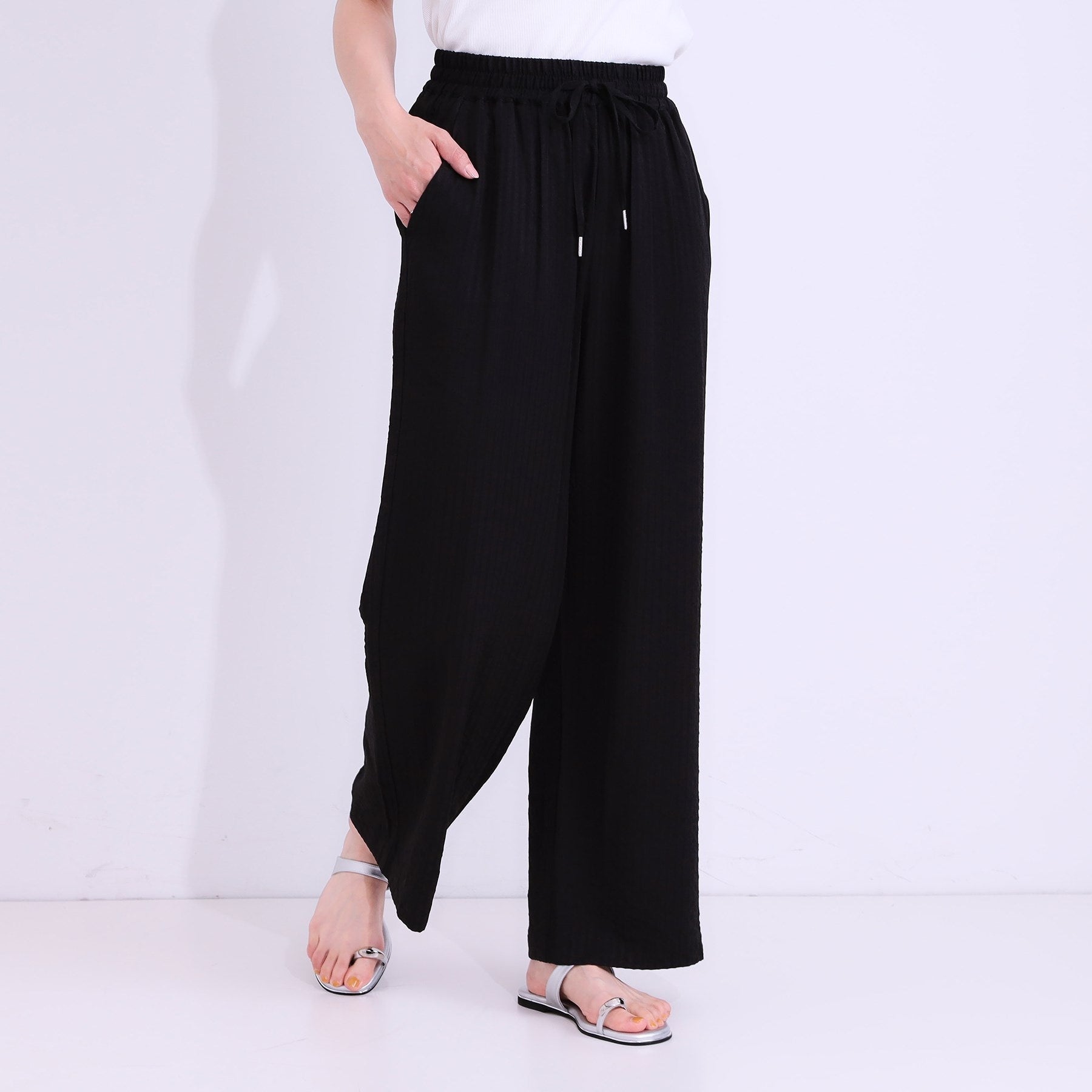 キューティーブロンド Cutie Blonde 【SET UP可能・接触冷感・吸水速乾】サッカーストライプイージーパンツ （ネイビー(394)） ネイビー(394)