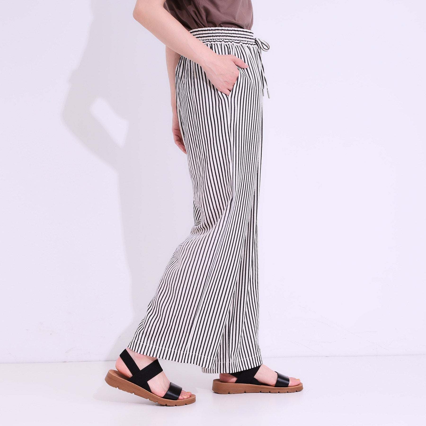 キューティーブロンド Cutie Blonde 【SET UP可能・接触冷感・吸水速乾】サッカーストライプイージーパンツ （ネイビー(394)） ネイビー(394)