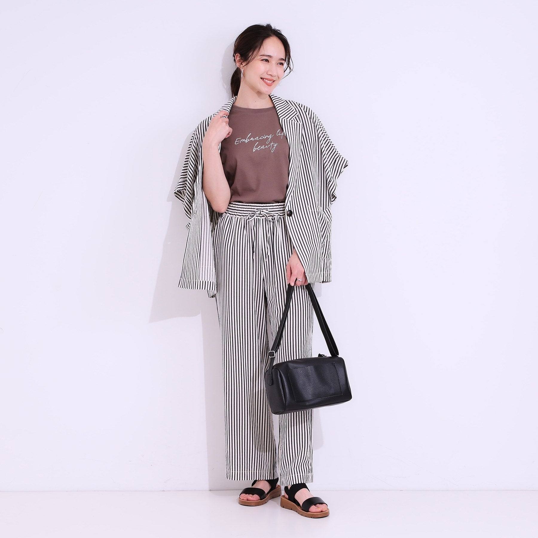 キューティーブロンド Cutie Blonde 【SET UP可能・接触冷感・吸水速乾】サッカーストライプイージーパンツ （ネイビー(394)） ネイビー(394)