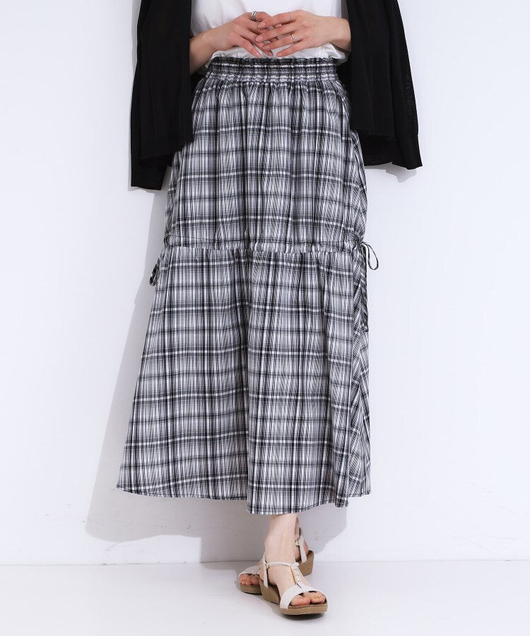 キューティーブロンド Cutie Blonde 【シルエットが変えられる】チェック柄 リボンフレアスカート （ブルー(292)） ブルー(292)