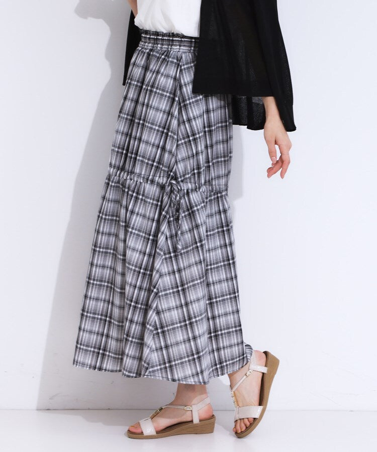 キューティーブロンド Cutie Blonde 【シルエットが変えられる】チェック柄 リボンフレアスカート （ブルー(292)） ブルー(292)